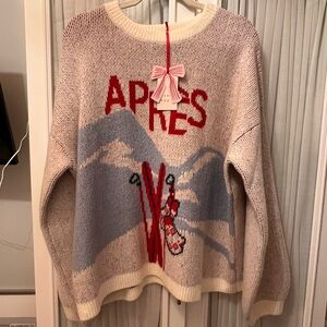 a new day Après Ski Sweater in Cream, Red, and Blue target 1x